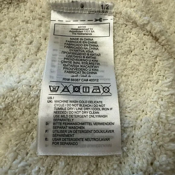 ADIDAS Originals Womens Velour Layering KIMONO Sz XS Wonder White Pockets Poly - Picture 11 of 14